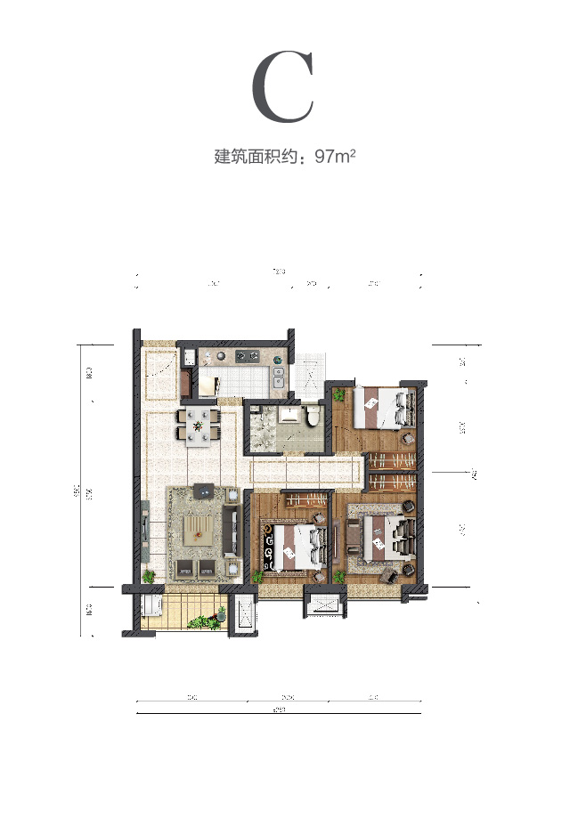 公海赌赌船官网jc710中环云著97㎡户型图