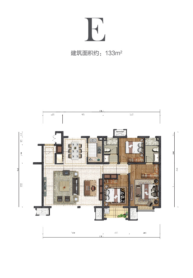 公海赌赌船官网jc710中环云著133㎡户型图